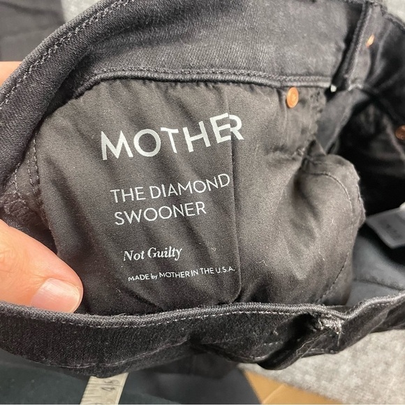 MOTHER Women’s The Diamond Swooner Wash: Not Guilty Black skinny Jeans size 30 - Picture 11 of 13